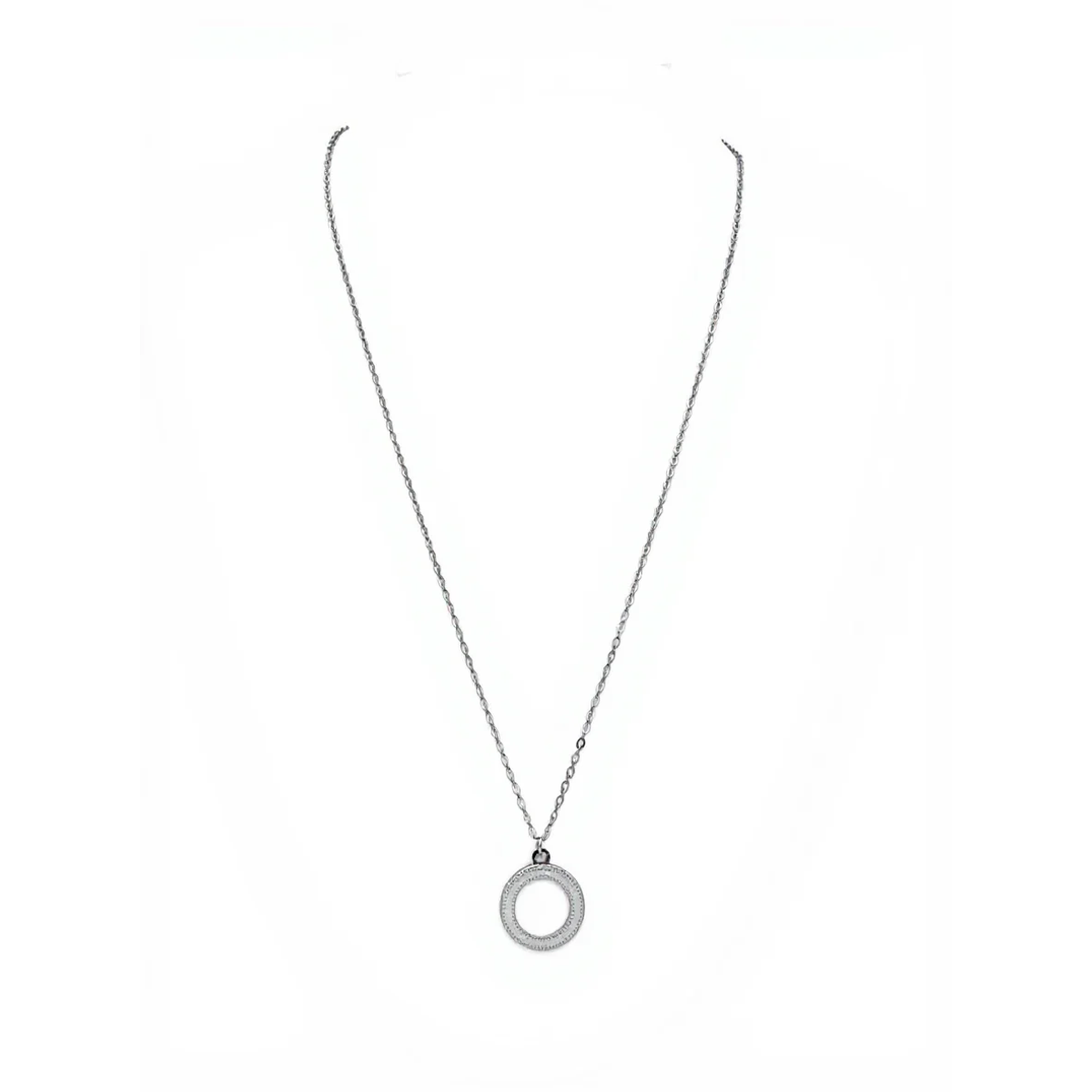 925 Sterling Silver Circle Pendant Necklace Elegant Chain | Dublin Silver