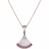 Sterling silver pendant with rose gold finish and cubic zirconia, front view