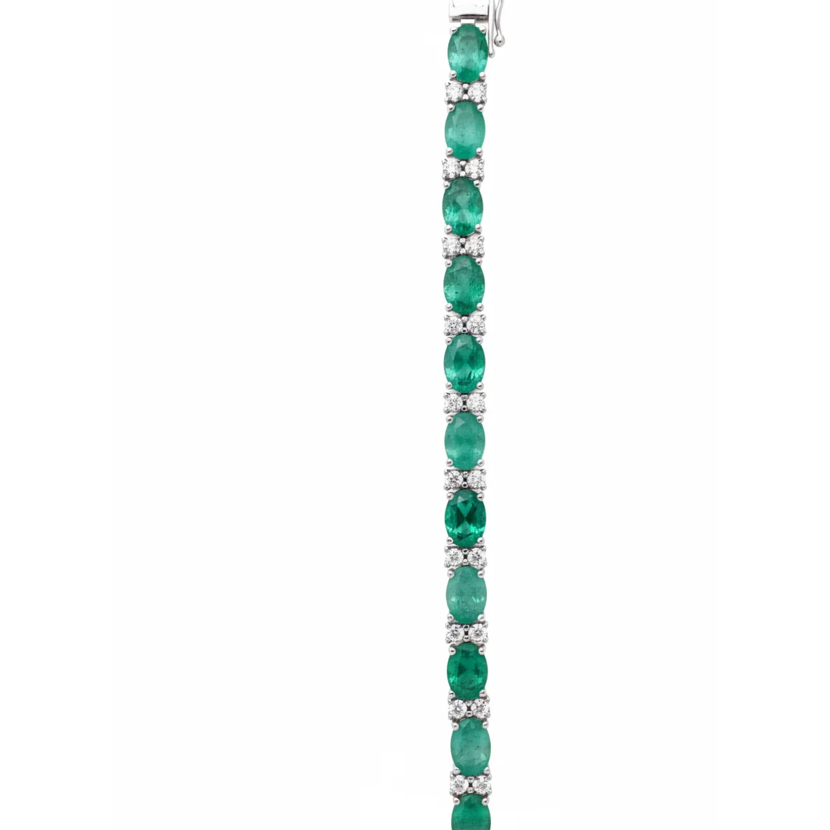 925 Sterling Silver Emerald Tennis Bracelet Box Clasp | Dublin Silver