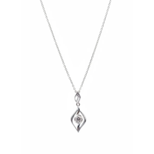 925 Sterling Silver Elegant Pendant Necklace with Cubic Zirconia | Dublin Silver