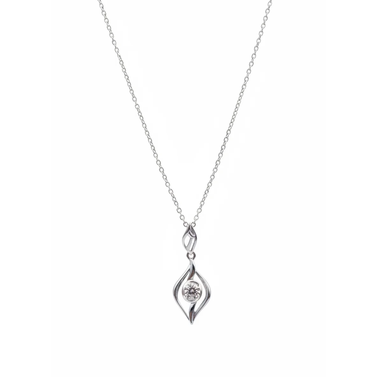 925 Sterling Silver Elegant Cubic Zirconia Pendant Necklace | Dublin Silver