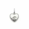 Sterling silver Claddagh heart pendant with intricate design, front view