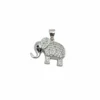 Sterling silver elephant pendant with cubic zirconia, front view