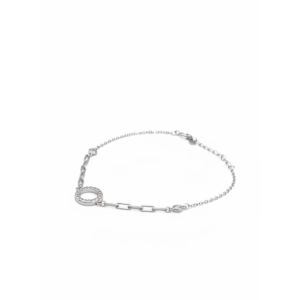 925 Sterling Silver Elegant Circle Bracelet Adjustable Chain | Dublin Silver