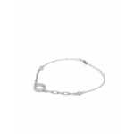 Sterling silver bracelet with circle design and adjustable chain, front view