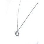 925 Sterling Silver Circle Pendant Necklace with Cubic Zirconia | Dublin Silver