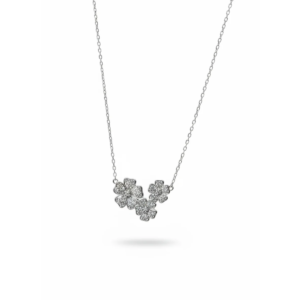 925 Sterling Silver Floral Necklace with Cubic Zirconia | Dublin Silver