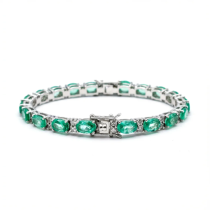925 Sterling Silver Emerald Tennis Bracelet | Dublin Silver
