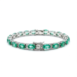 925 Sterling Silver Emerald Tennis Bracelet Box Clasp | Dublin Silver