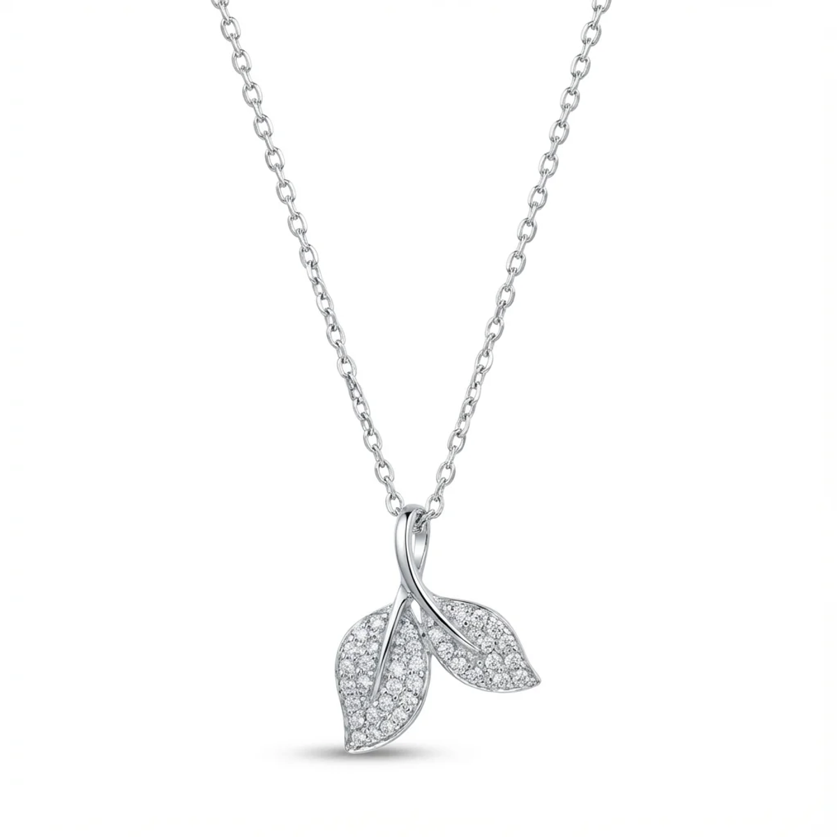 925 Sterling Silver Leaf Pendant Necklace Delicate Chain | Dublin Silver