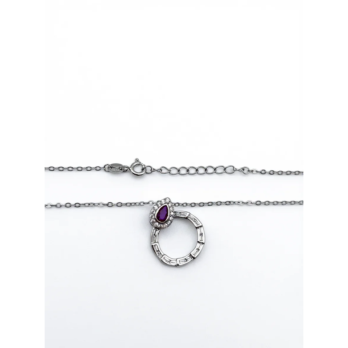 925 Sterling Silver Amethyst Teardrop Pendant Necklace | Dublin Silver