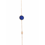 925 Sterling Silver Rose Gold-Plated Bracelet with Blue Enamel Charm | Dublin Silver