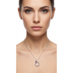 Dublin Silver 925 Sterling Silver Amethyst Teardrop Pendant Necklace