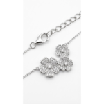 Dublin Silver 925 Sterling Silver Floral Necklace with Cubic Zirconia