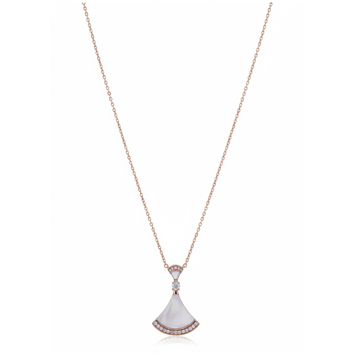 Elegant 925 Sterling Silver Pendant Necklace with Rose Gold Finish