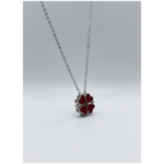 925 Sterling Silver Heart Clover Pendant Necklace 18-inch Chain | Dublin Silver