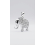 Dublin Silver 925 Sterling Silver Elephant Pendant with Cubic Zirconia