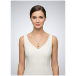 925 Sterling Silver Teddy Bear Pendant Necklace with Pearl Charm | Dublin Silver