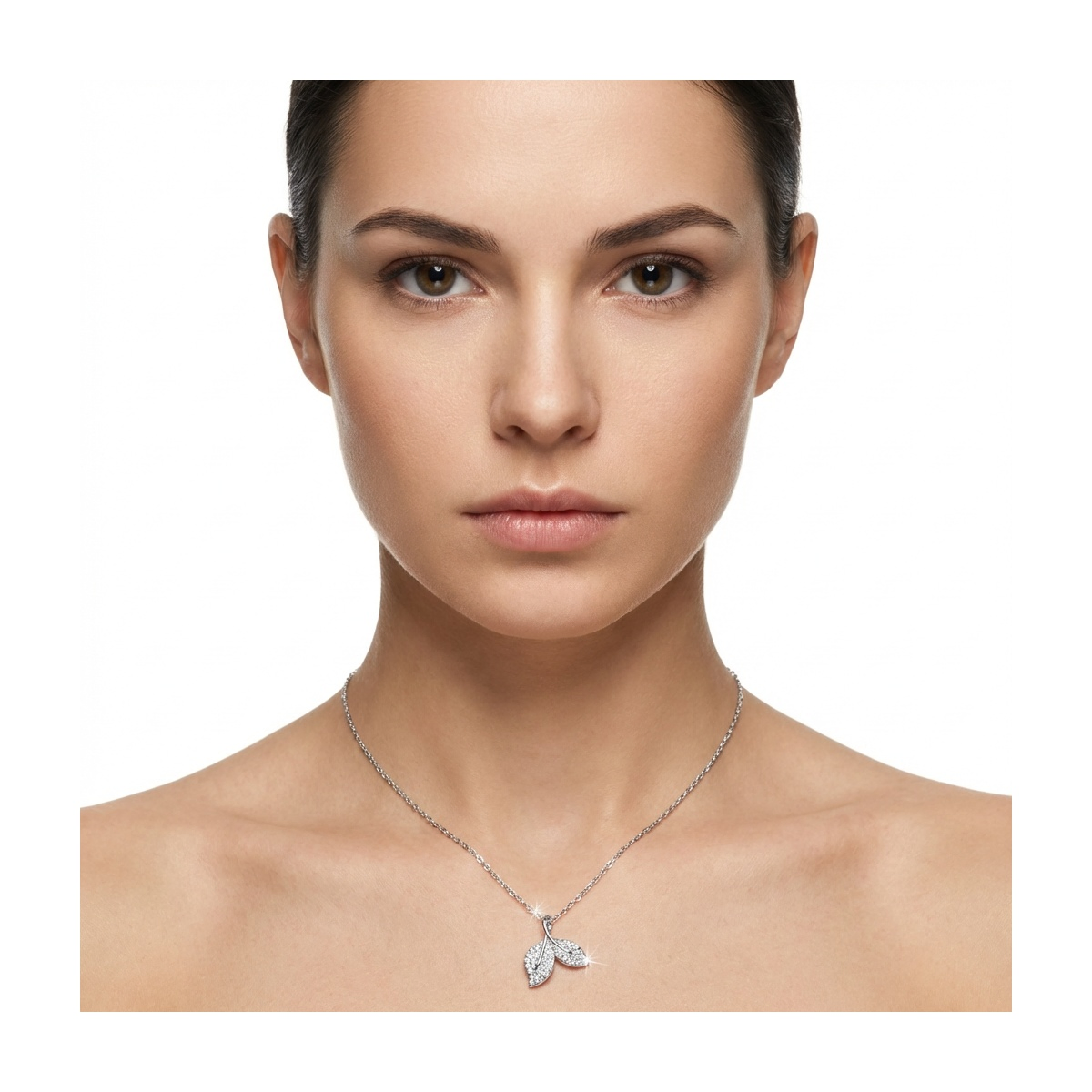 Dublin Silver 925 Sterling Silver Leaf Pendant Necklace Delicate Chain