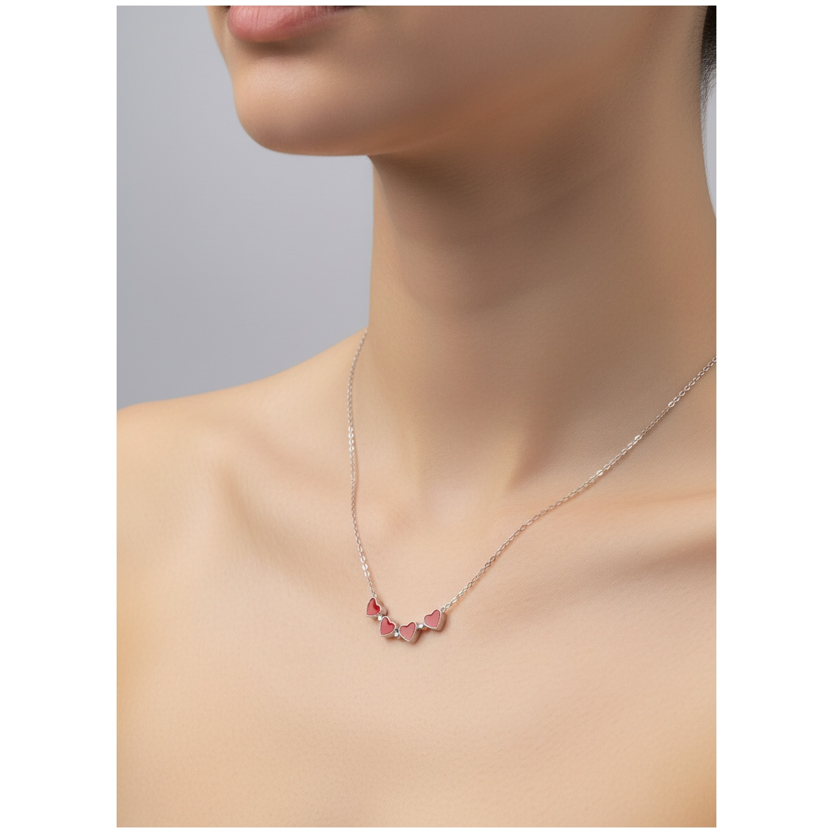 925 Sterling Silver Heart Clover Pendant Necklace 18-inch Chain | Dublin Silver