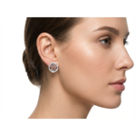 Dublin Silver 925 Sterling Silver Tree of Life Stud Earrings with Cubic Zirconia