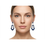 Dublin Silver 925 Sterling Silver Blue Gemstone Dangle Earrings