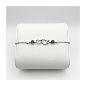 925 Sterling Silver Infinity Amethyst Bracelet with Lobster Clasp | Dublin Silver