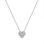 Elegant 925 sterling silver heart pendant necklace on an 18-inch chain
