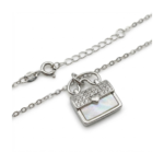 Dublin Silver 925 Sterling Silver Handbag Pendant Necklace