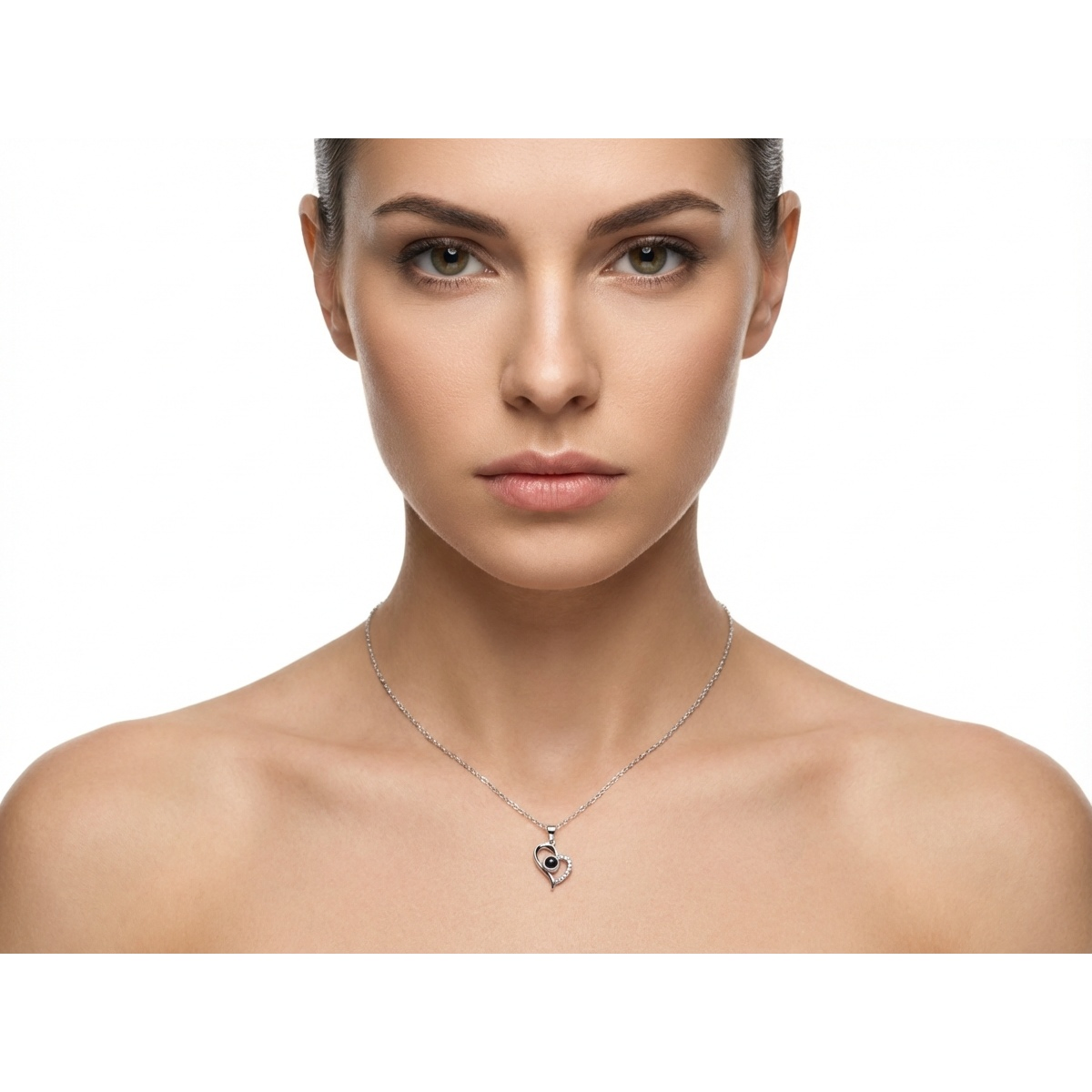 925 Sterling Silver Heart Pendant Necklace with Black Onyx | Dublin Silver