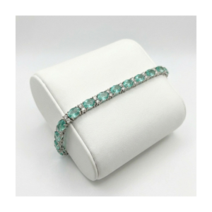 925 Sterling Silver Emerald Tennis Bracelet Box Clasp | Dublin Silver