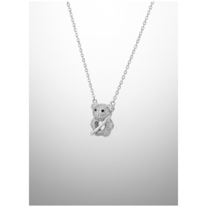 925 Sterling Silver Teddy Bear Pendant Necklace | Dublin Silver
