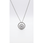 Dublin Silver 925 Sterling Silver Cubic Zirconia Circle Pendant Necklace