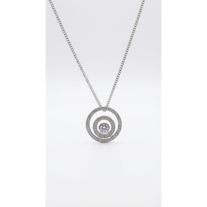 925 Sterling Silver Cubic Zirconia Circle Pendant Necklace | Dublin Silver
