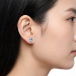 Elegant Aqua Blue CZ Earrings in Premium 925 Sterling Silver