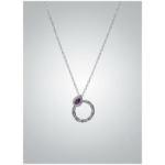 Dublin Silver 925 Sterling Silver Amethyst Teardrop Pendant Necklace