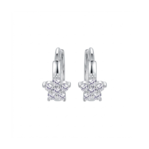 925 Sterling Silver Floral Crystal Stud Earrings | Dublin Silver