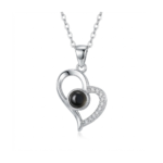 925 Sterling Silver Heart Pendant Necklace with Black Onyx | Dublin Silver
