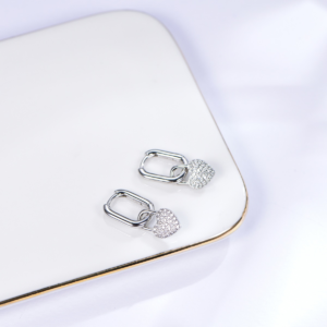Elegant 925 Sterling Silver CZ Earrings – Exquisite Craftsmanship