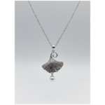 Sterling Silver Ginkgo Leaf Pendant Necklace with Pearl | Dublin Silver