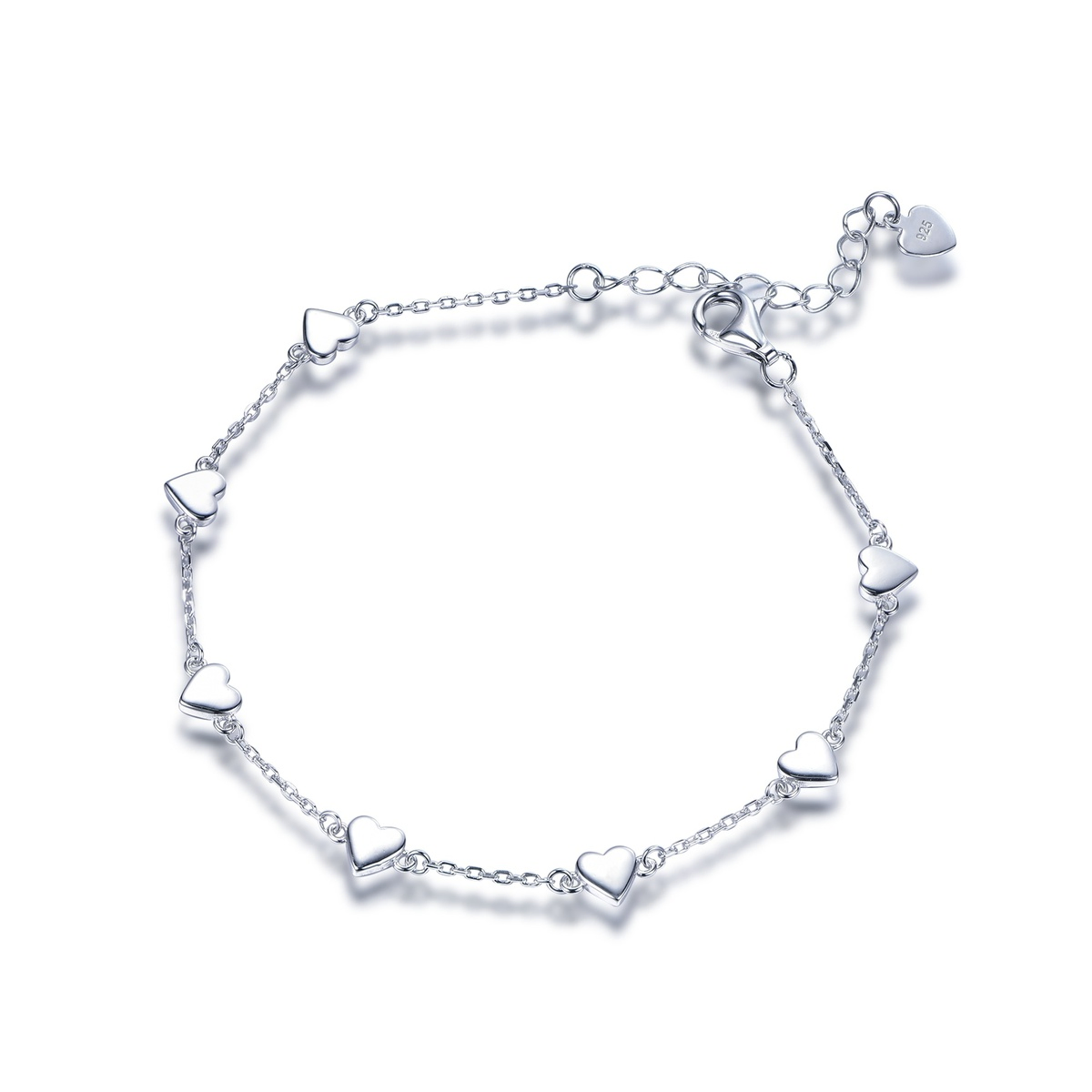 Elegant glossy 925 sterling silver bracelet showcasing premium craftsmanship