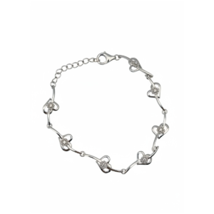 925 Sterling Silver Heart Link Bracelet Lobster Clasp | Dublin Silver