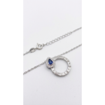925 Sterling Silver Elegant Necklace with Blue Stone Pendant | Dublin Silver