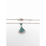 925 Sterling Silver Malachite Pendant Necklace with Rose Gold Plating | Dublin Silver