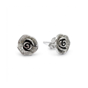 925 Sterling Silver Rose Stud Earrings Elegant Design | Dublin Silver