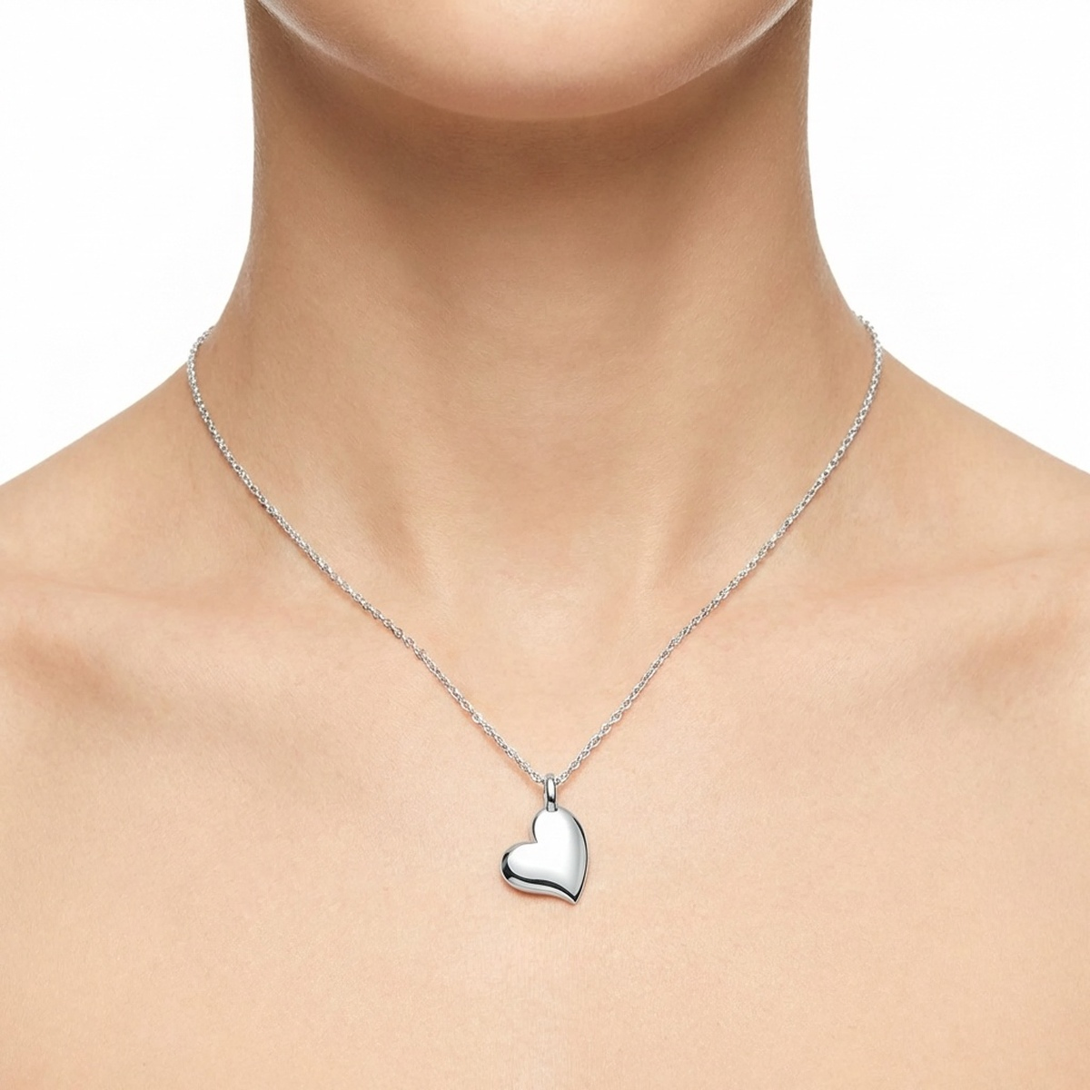 925 Sterling Silver Heart Pendant Necklace 18-inch Chain | Dublin Silver