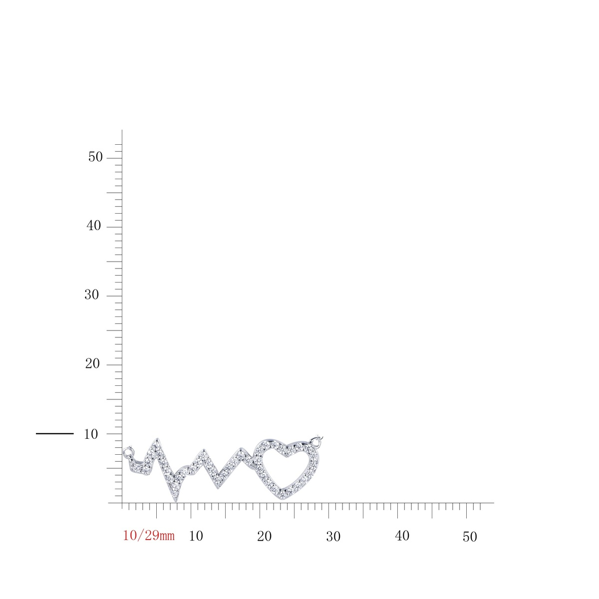 925 Sterling Silver Heartbeat CZ Pendant Necklace | Dublin Silver