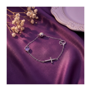 925 Sterling Silver Charm Bracelet with Amethyst Accent | Dublin Silver