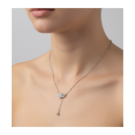 Dublin Silver 925 Sterling Silver Floral Pendant Necklace with Cubic Zirconia