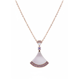 Elegant 925 Sterling Silver Pendant Necklace with Rose Gold Finish